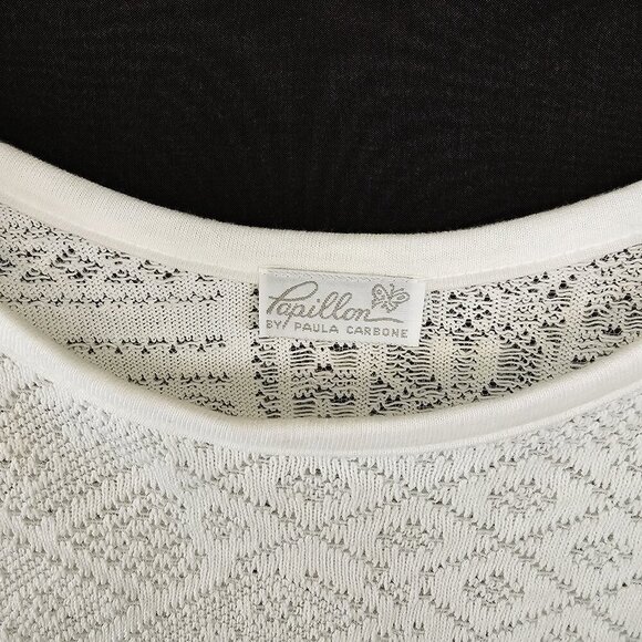 Vintage Papillon by Paula Carbone Matching Set White Knit Sweater and Pants - Picture 2 of 6